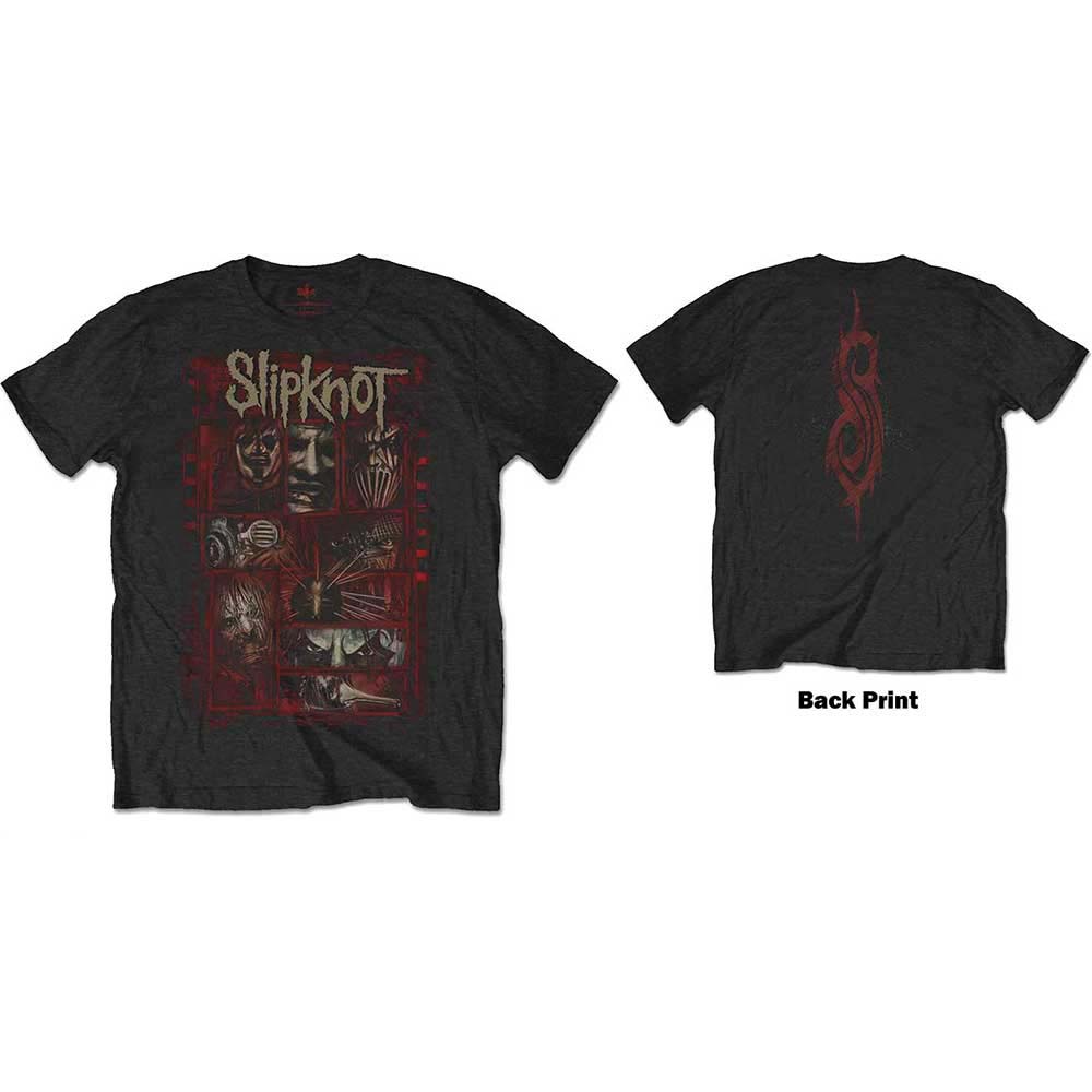 Slipknot Unisex T-Shirt: Sketch Boxes (Back Print) (Large)