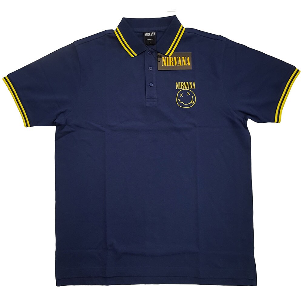 Nirvana Unisex Polo Shirt: Smiley (Medium)
