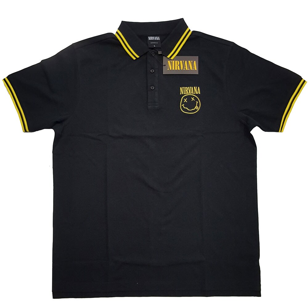 Nirvana Unisex Polo Shirt: Smiley (Small)