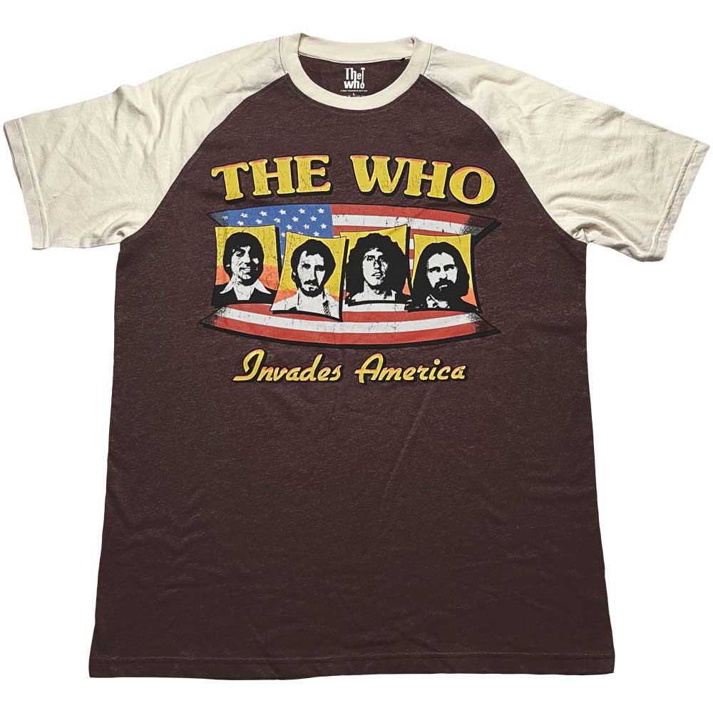 The Who Unisex Raglan T-Shirt: Invades America (X-Large)