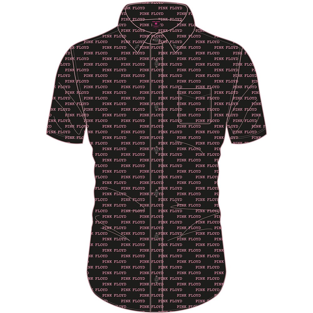 Pink Floyd Unisex Casual Shirt: Courier Pattern (All Over Print) (Medium)