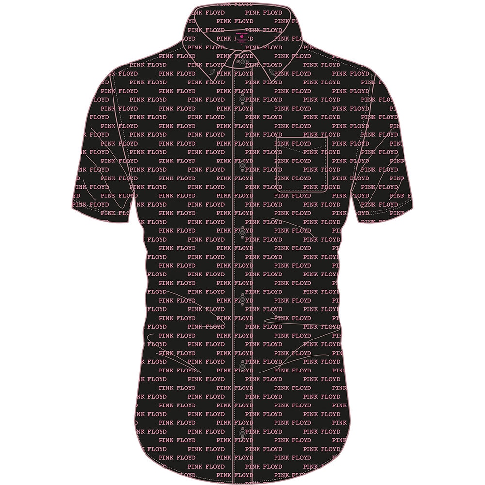 Pink Floyd Unisex Casual Shirt: Courier Pattern (All Over Print) (Small)