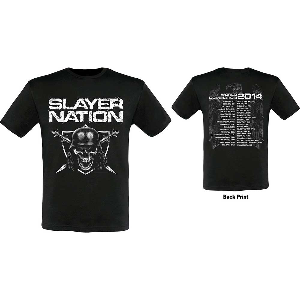 Slayer Unisex T-Shirt: Slayer Nation 2014 Dates (Back Print/Ex. Tour) (X-Large)