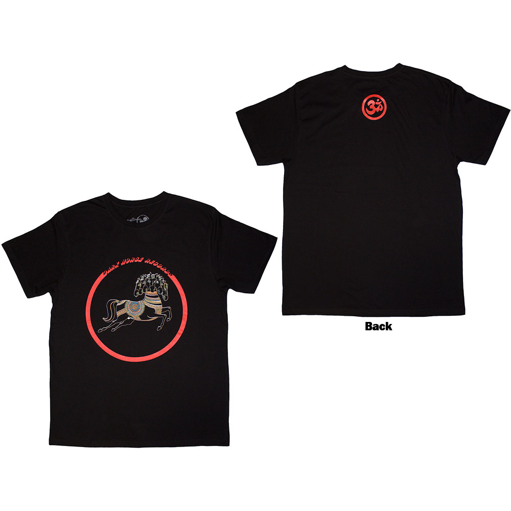 George Harrison Unisex T-Shirt: Dark Horse Logo (Black) (Back Print) (Medium)