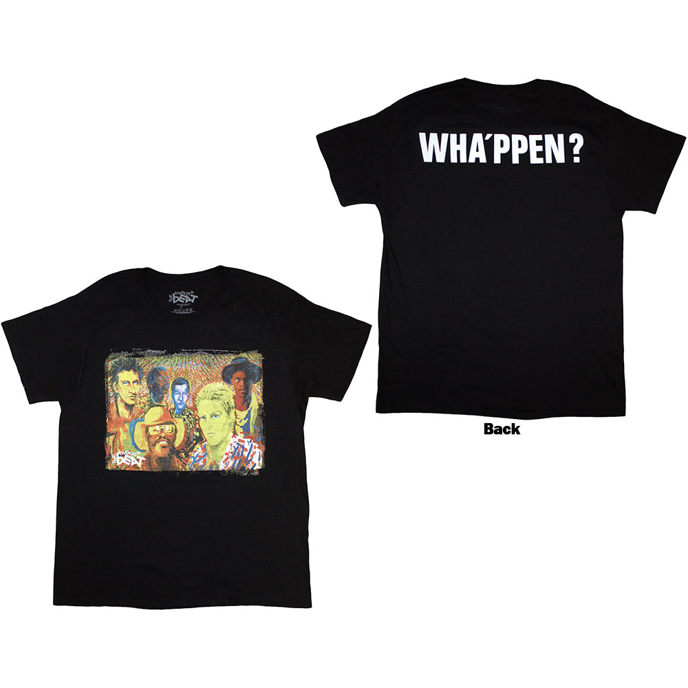 The English Beat Unisex T-Shirt: Wha'ppen F&B (Black) (Back Print) (Large)