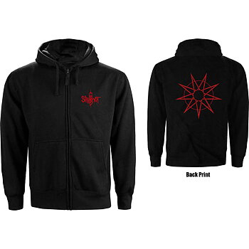 Slipknot Ladies Zipped Hoodie: 9 Point Star (Back Print) (Small)