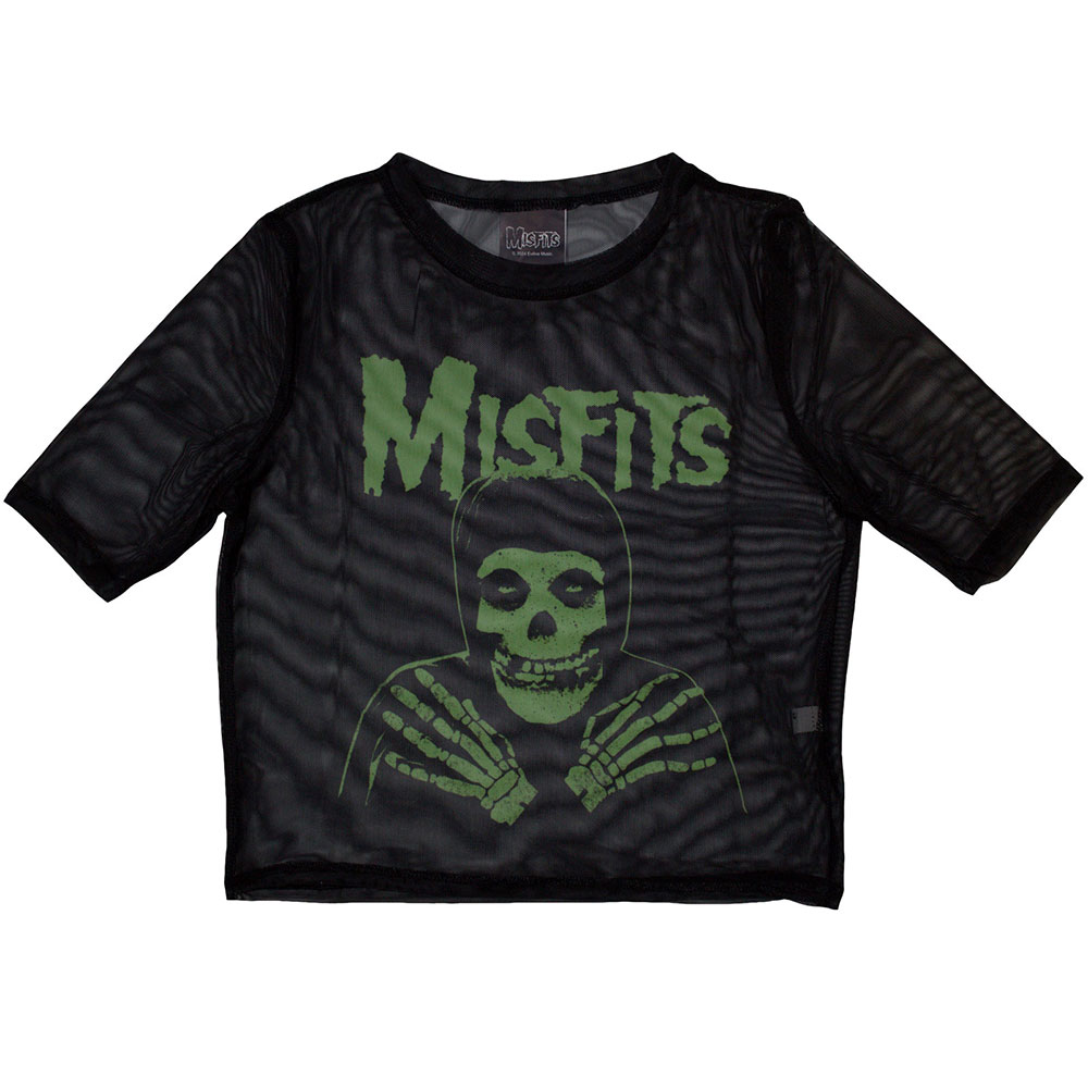 Misfits Ladies Crop Top: Green Hands (Mesh) (Small)