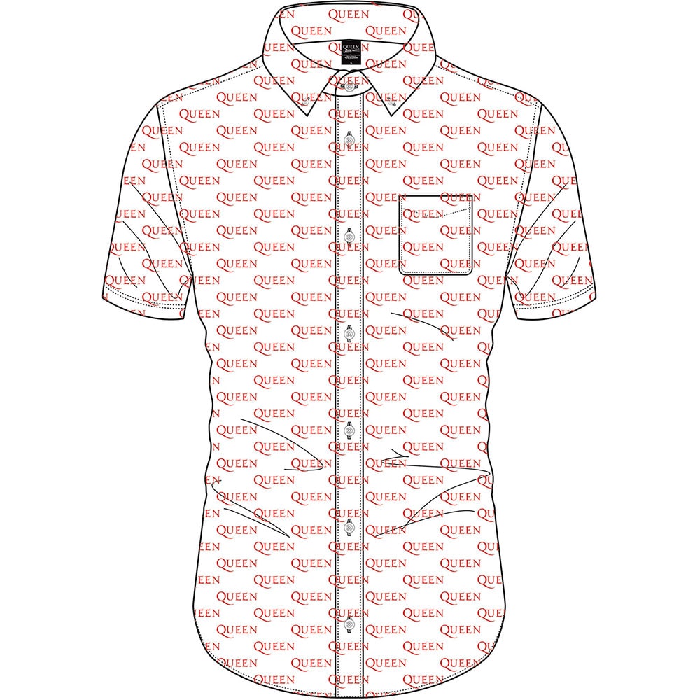 Queen Unisex Casual Shirt: Logo Pattern (All Over Print) (Medium)