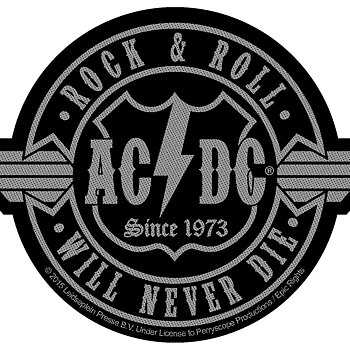 AC/DC Standard Patch: Rock N Roll Will Never Die Cut-Out (Loose)