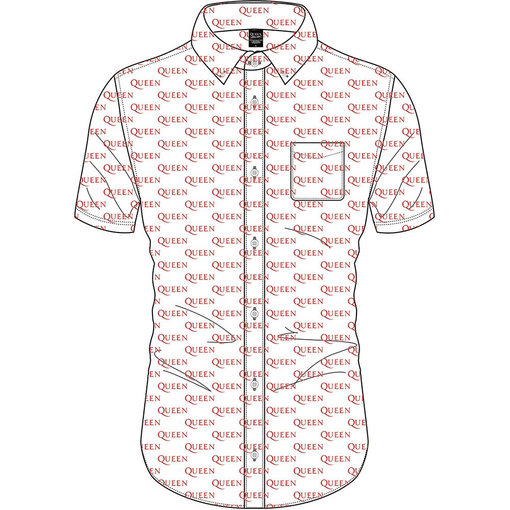 Queen Unisex Casual Shirt: Logo Pattern (All Over Print) (X-Large)