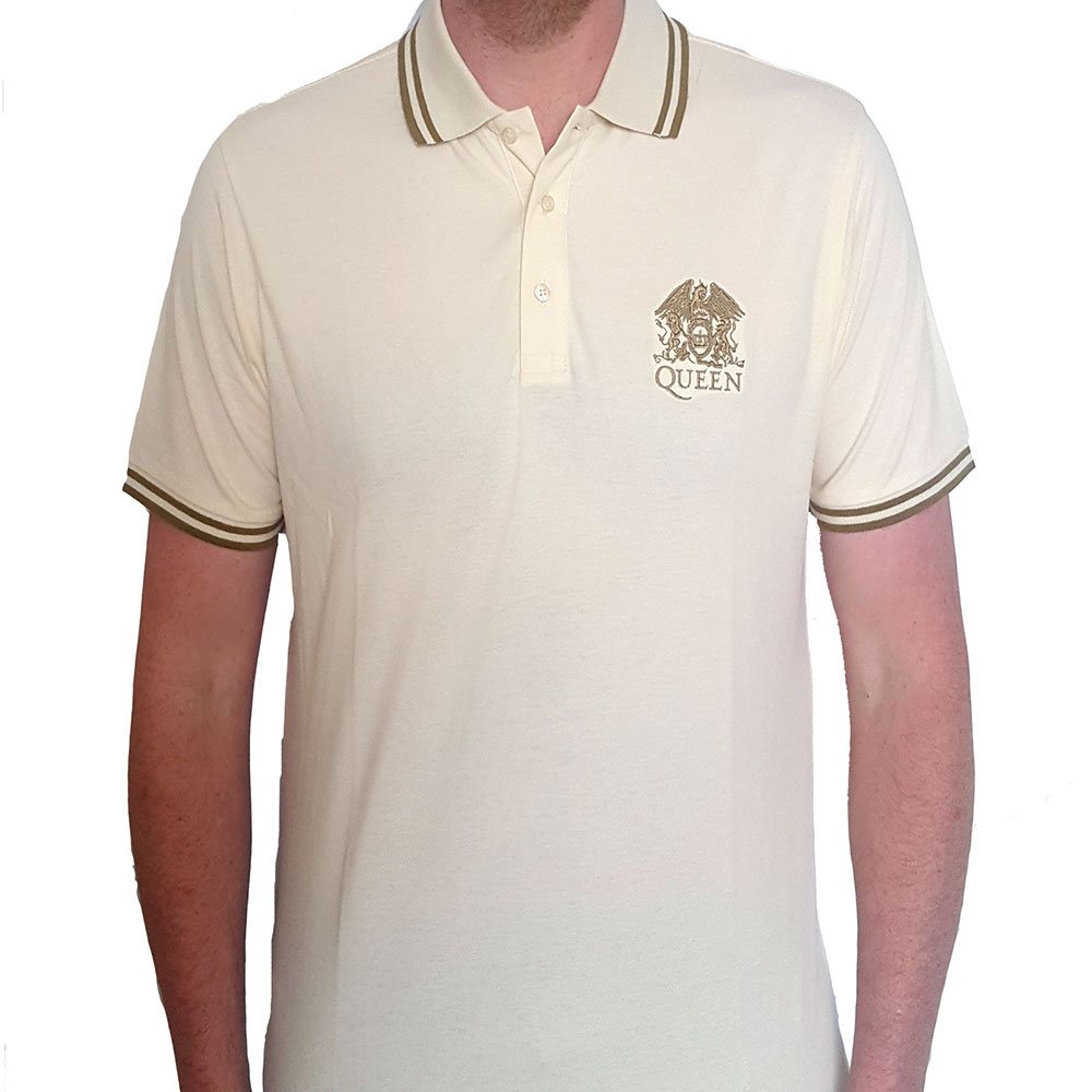 Queen Unisex Polo Shirt: Crest Logo (Medium)