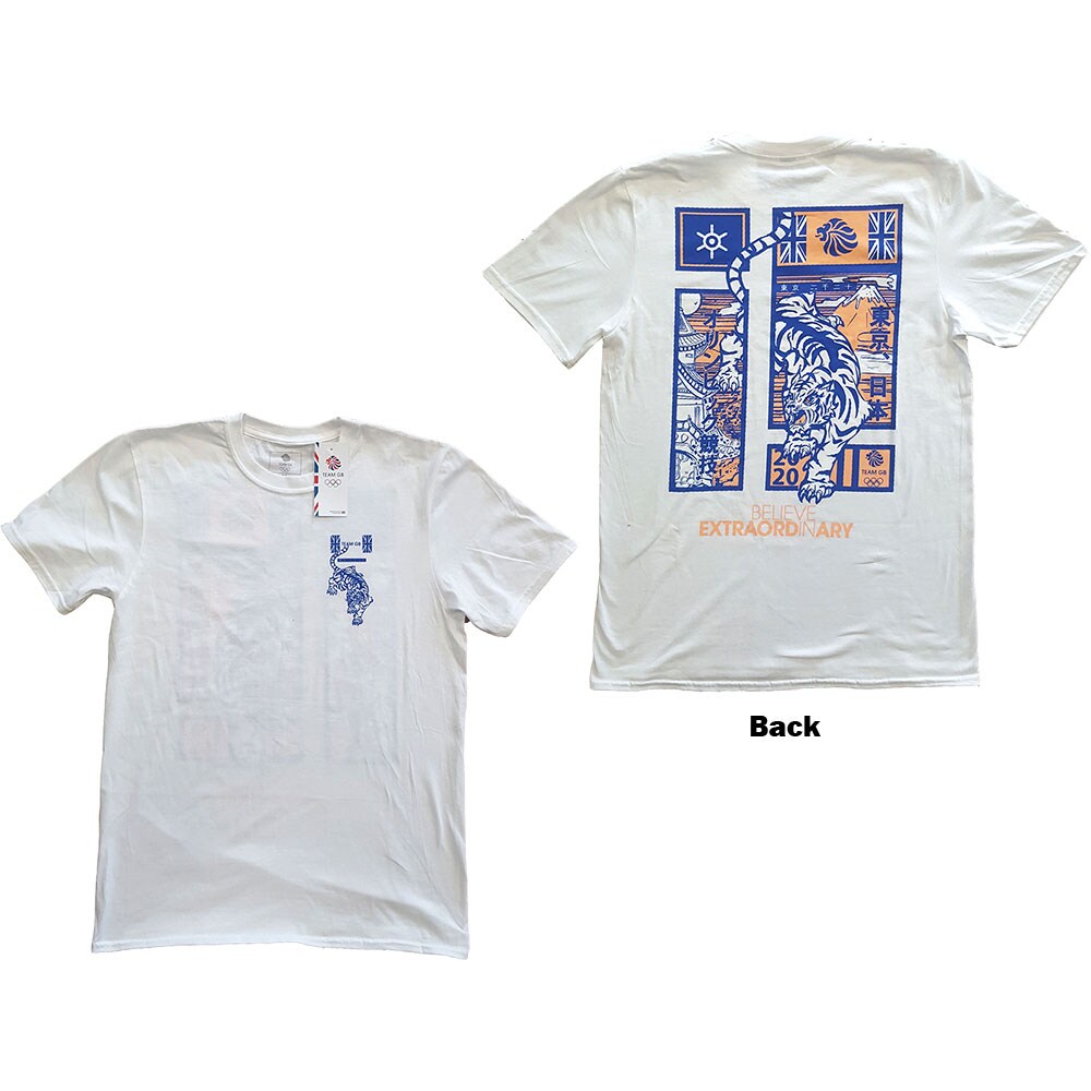 Team GB Unisex T-Shirt: Tiger (Back Print) (Small)