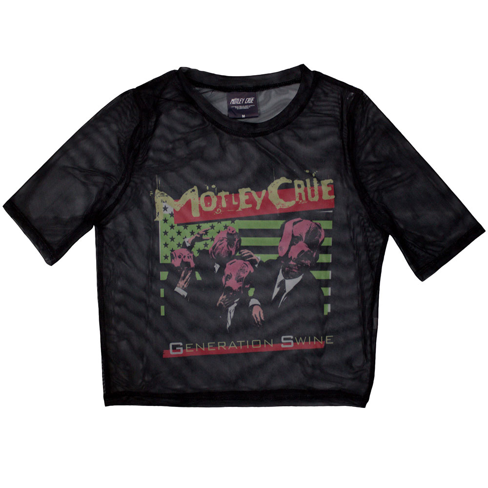 Motley Crue Ladies Crop Top: Generation Swine (Mesh) (X-Large)