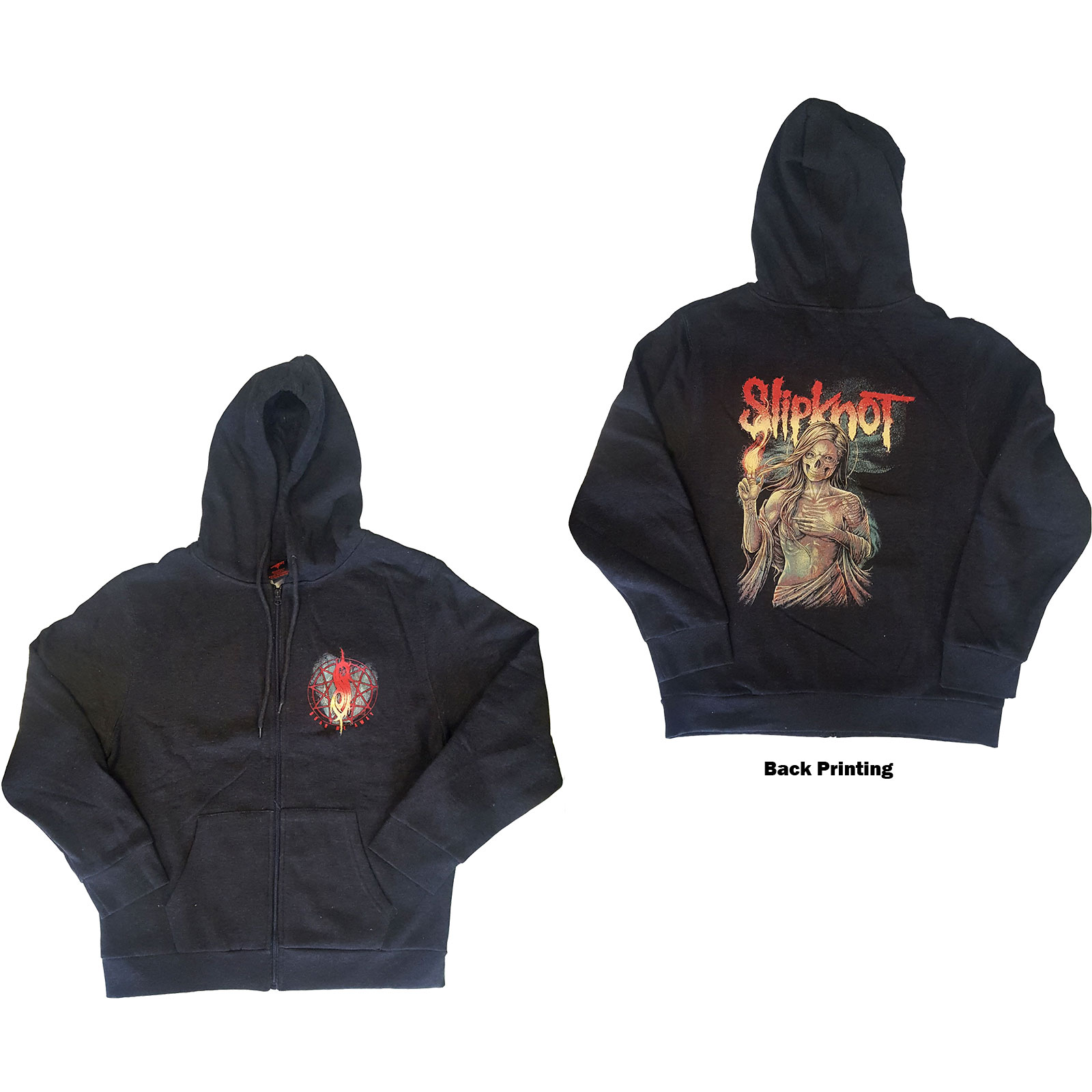 Slipknot Unisex Zipped Hoodie: Burn Me Away (Back Print) (X-Large) - 2