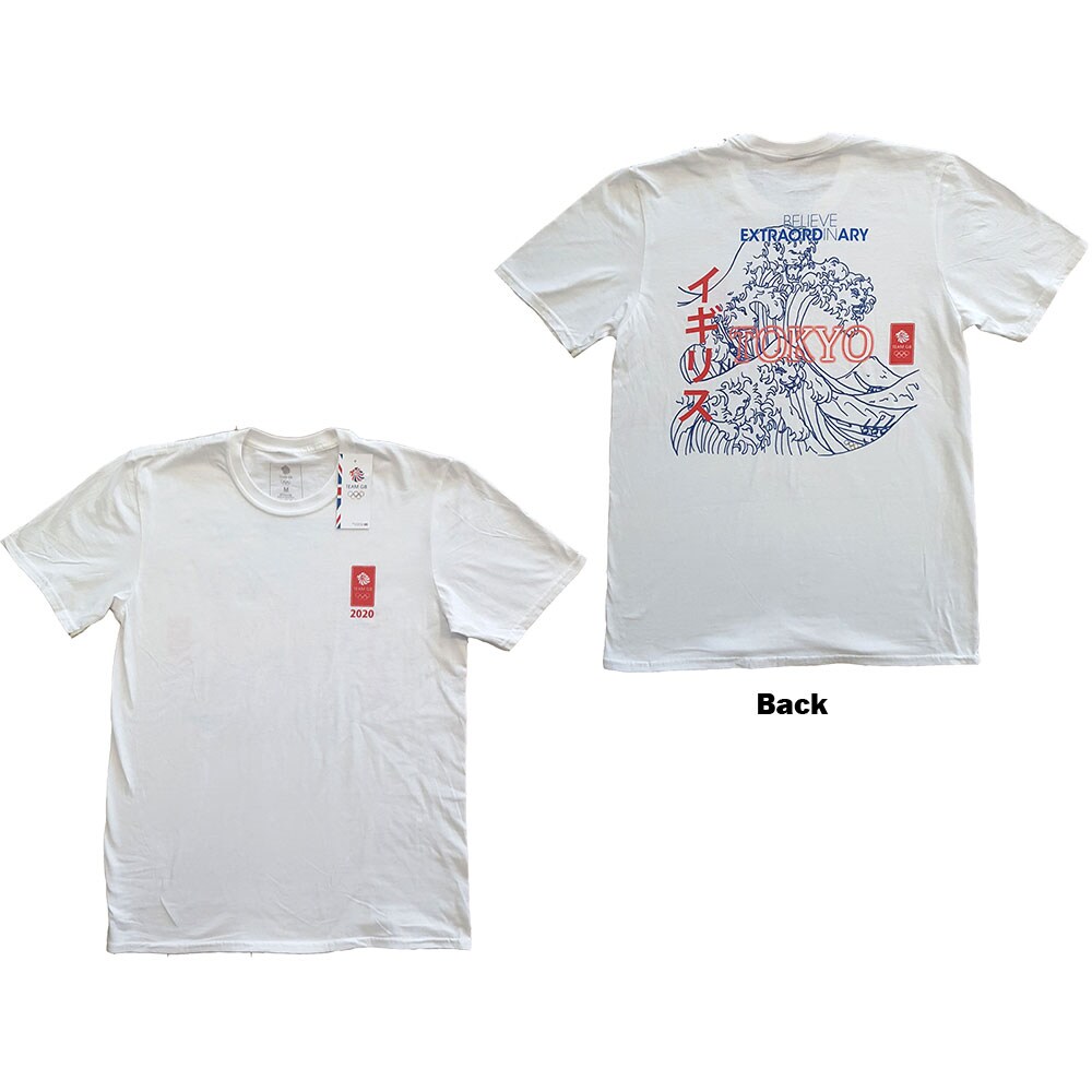 Team GB Unisex T-Shirt: Crashing Waves (Back Print) (Large)