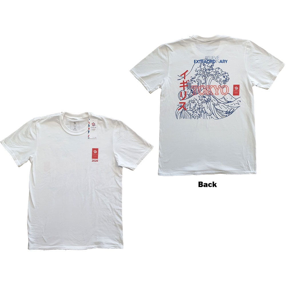 Team GB Unisex T-Shirt: Crashing Waves (Back Print) (X-Large)