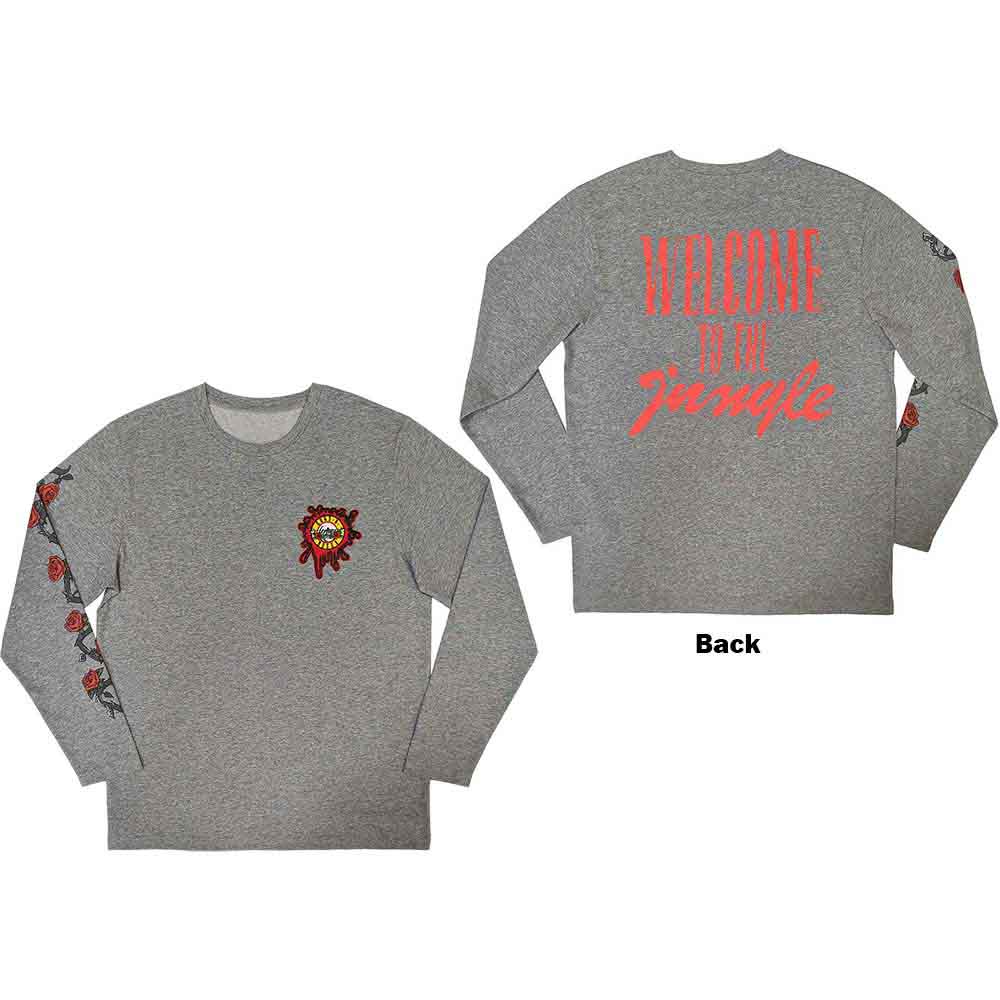 Guns N' Roses Unisex Long Sleeve T-Shirt: Splatter Seal (Back & Sleeve print) (Medium)