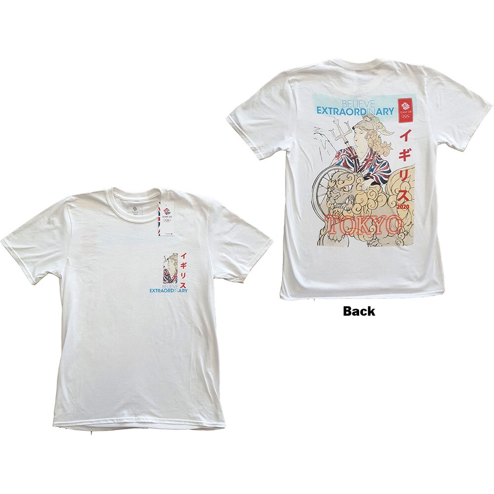 Team GB Unisex T-Shirt: Britannia (Back Print) (X-Large)