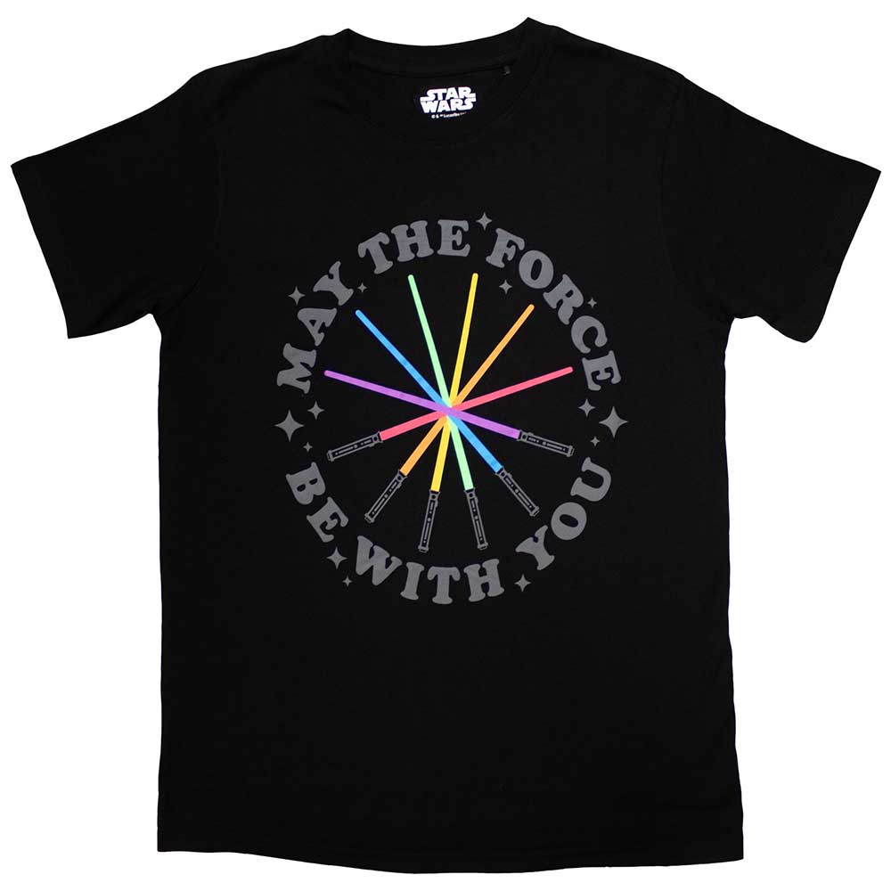 Star Wars Unisex T-Shirt: Rainbow Sabers (Small)