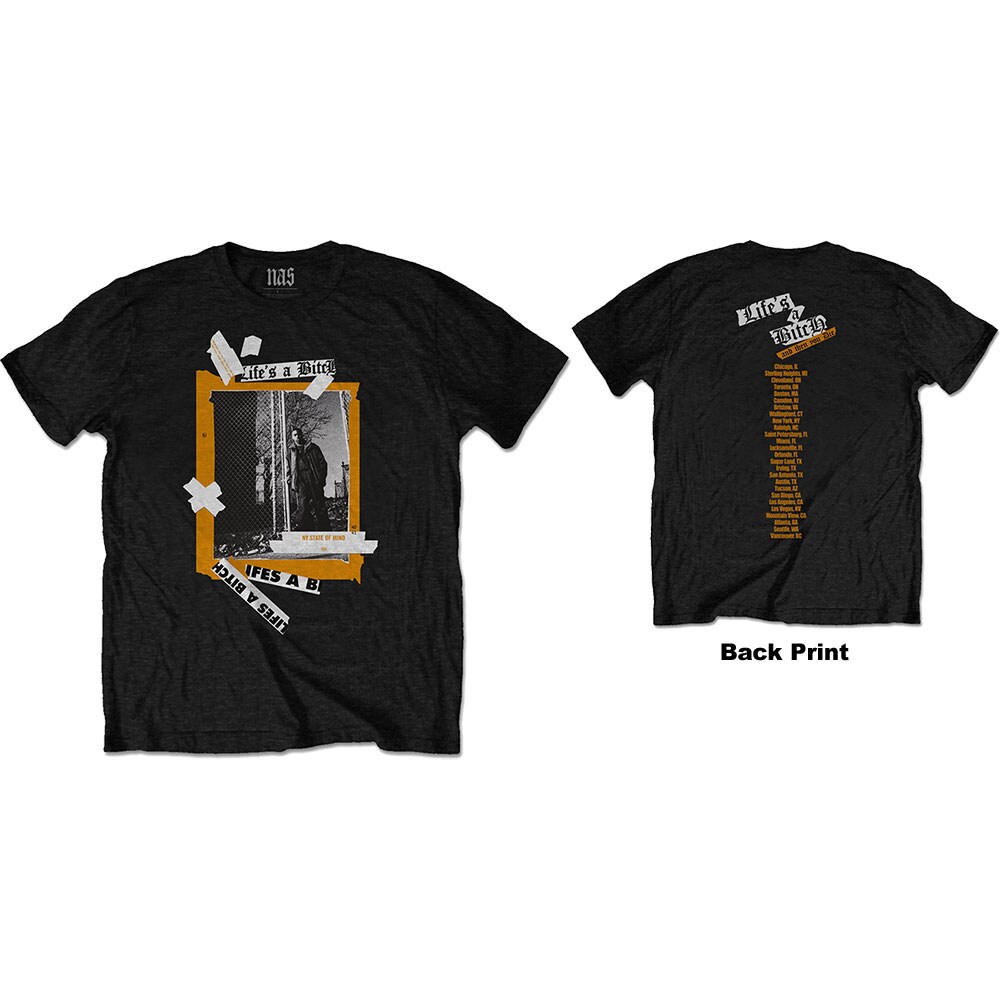 Nas Unisex T-Shirt: Life's a Bitch (Back Print) (XX-Large) - 2