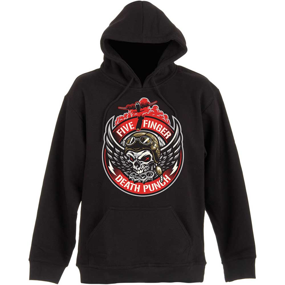 Five Finger Death Punch Unisex Pullover Hoodie: Bomber Patch (XX-Large) - 2
