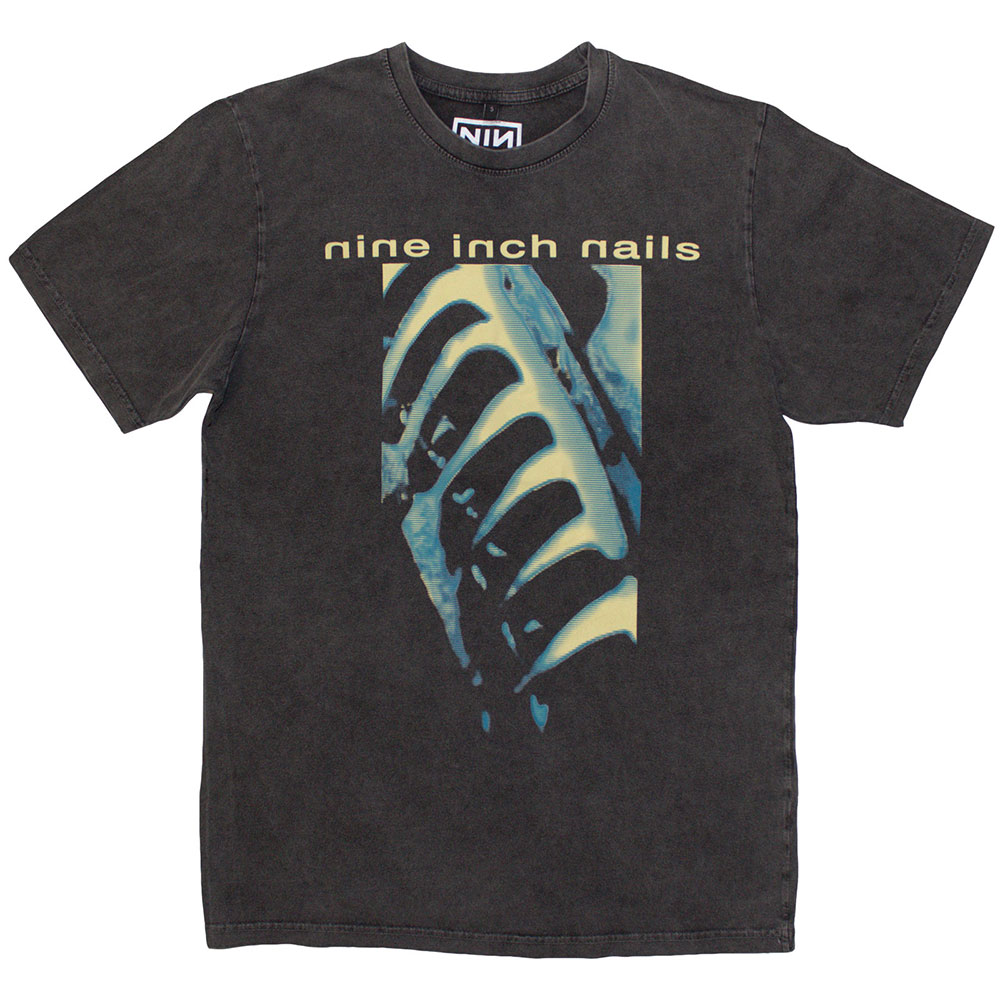 Nine Inch Nails Unisex Stone Wash T-Shirt: PHM & Text Logo (X-Large)