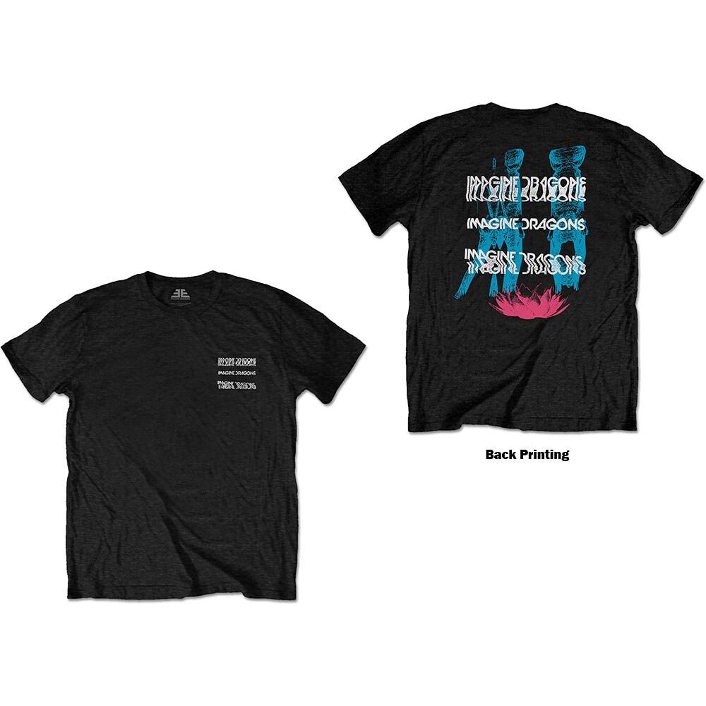 Imagine Dragons Unisex T-Shirt: Man Glitch (Back Print) (XX-Large)