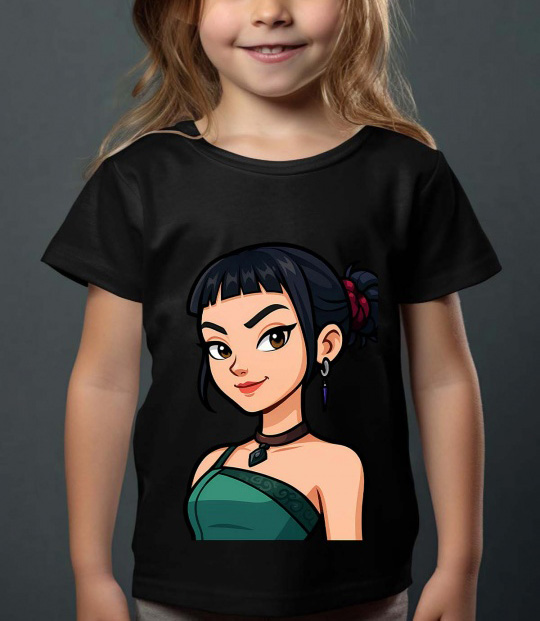 Huntrix Kpop Demon Hunters barn t-skjorte: "Zoey Cartoon" - tilgjengelig i flere farger - størrelse 3-14 år - 3