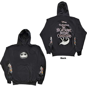 Disney Unisex Pullover Hoodie: The Nightmare Before Christmas Jack & Sally Dancing (Back & Sleeve Print) (Small)