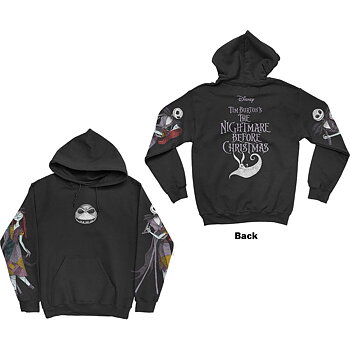 Disney Unisex Pullover Hoodie: The Nightmare Before Christmas Jack & Sally Dancing (Back & Sleeve Print) (Large)