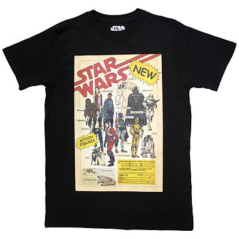Star Wars Unisex T-Shirt: Action Figures (Large)