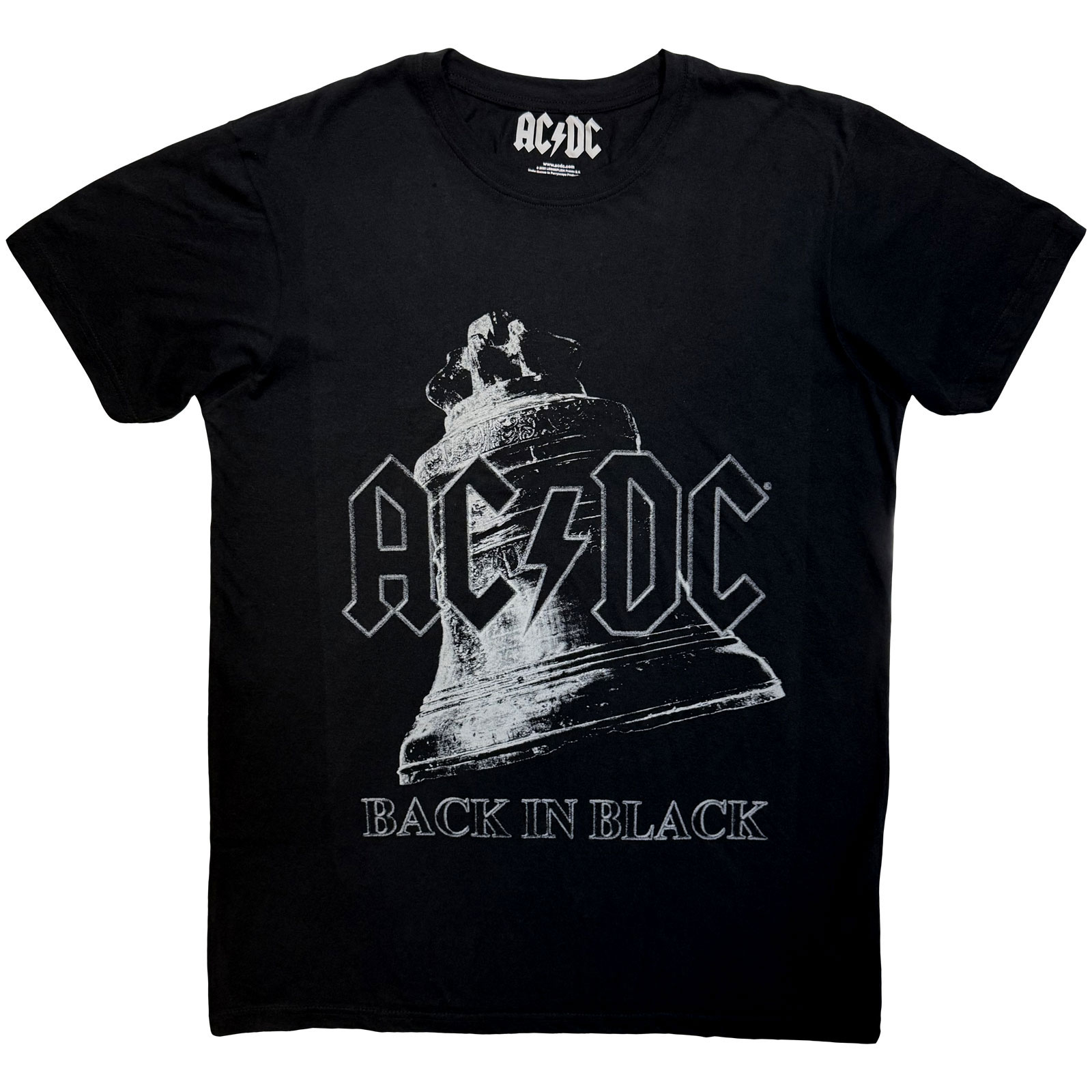 AC/DC Unisex Carbon T-Shirt: Back In Black Bell (Black) (XX-Large) - 2