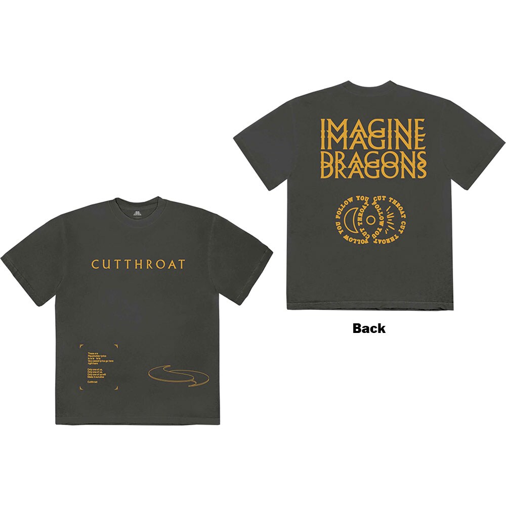 Imagine Dragons Unisex T-Shirt: Cutthroat Symbols (Back Print) (Large)