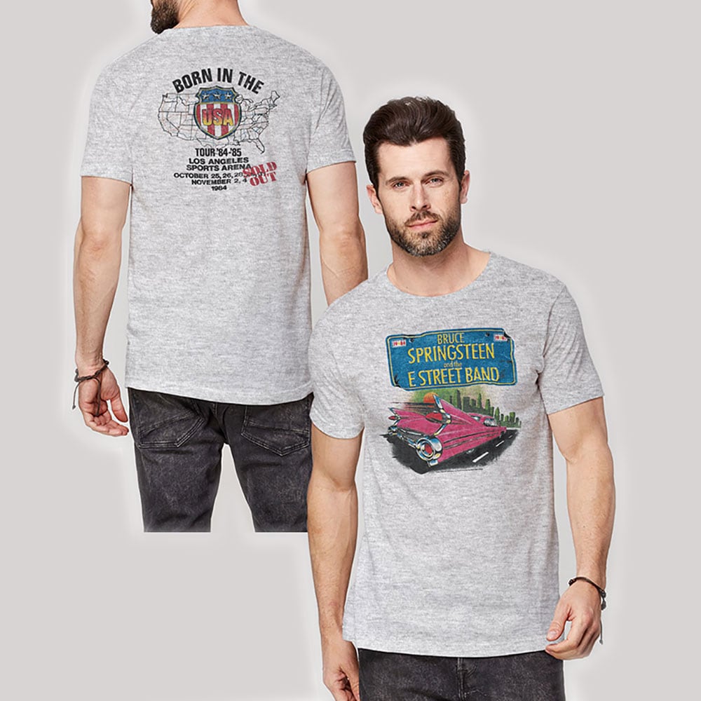 Bruce Springsteen Unisex T-Shirt: Pink Cadillac (Back Print) (Large)