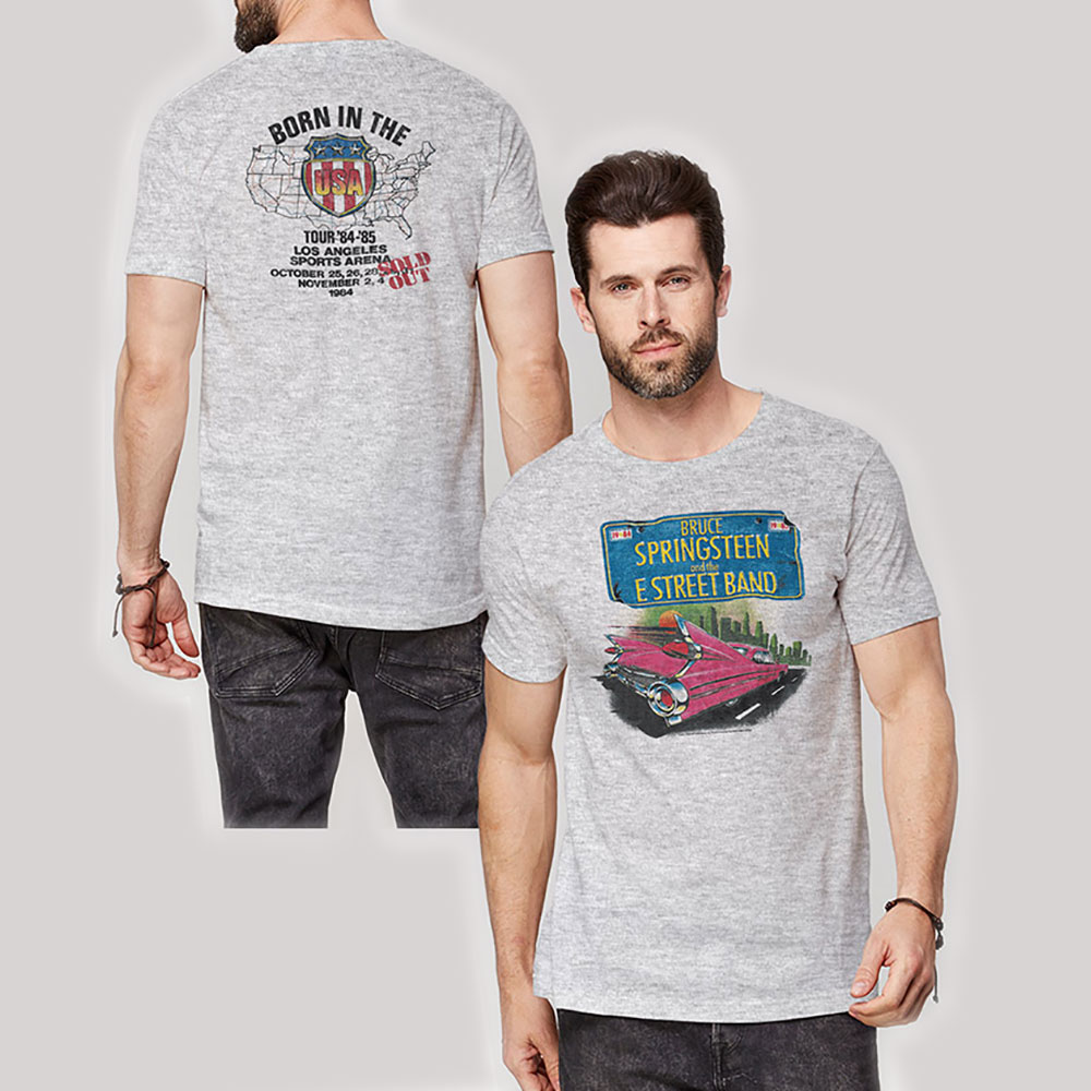 Bruce Springsteen Unisex T-Shirt: Pink Cadillac (Back Print) (X-Large)