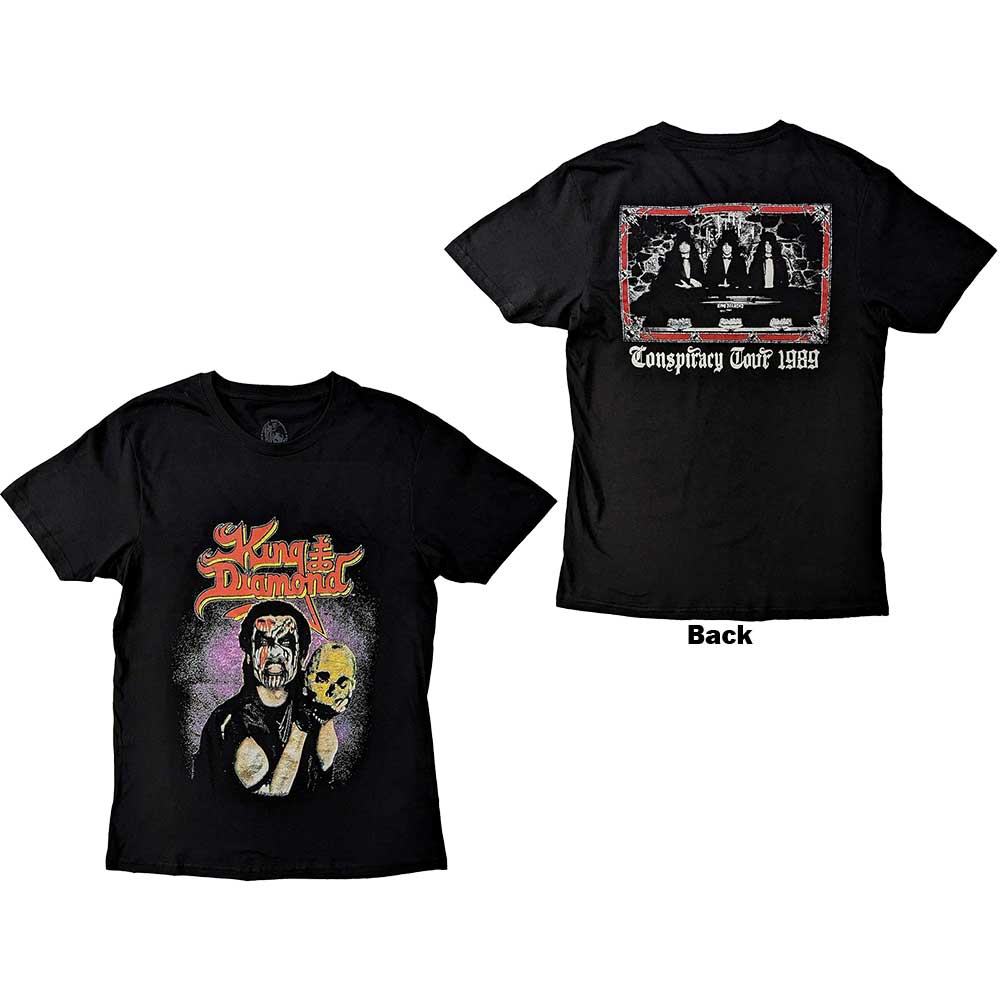 King Diamond Unisex T-Shirt: Conspiracy Tour (Back Print) (Large)