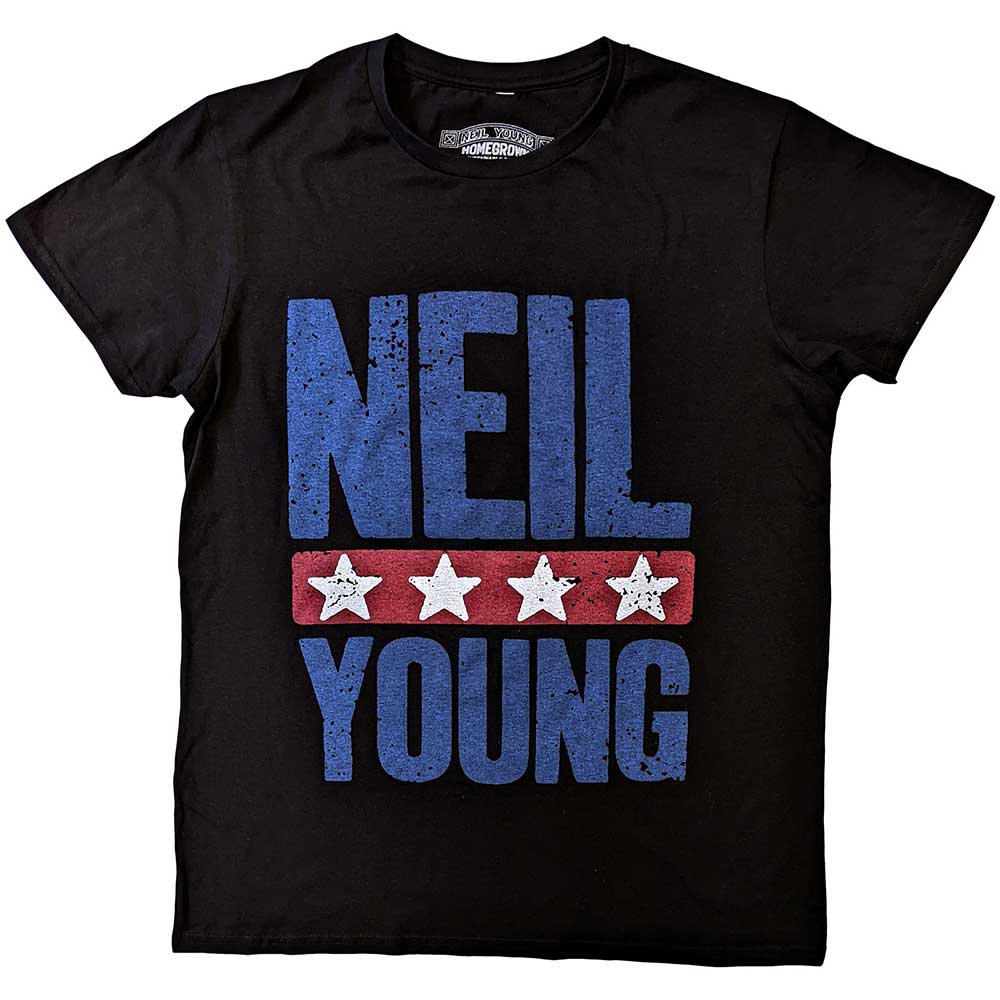 Neil Young Unisex T-Shirt: Stars Logo (Medium)