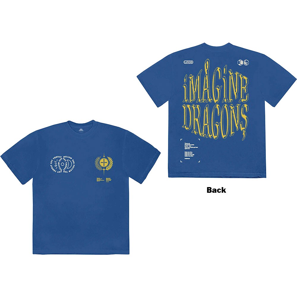 Imagine Dragons Unisex T-Shirt: Lyrics (Back Print) (Large)