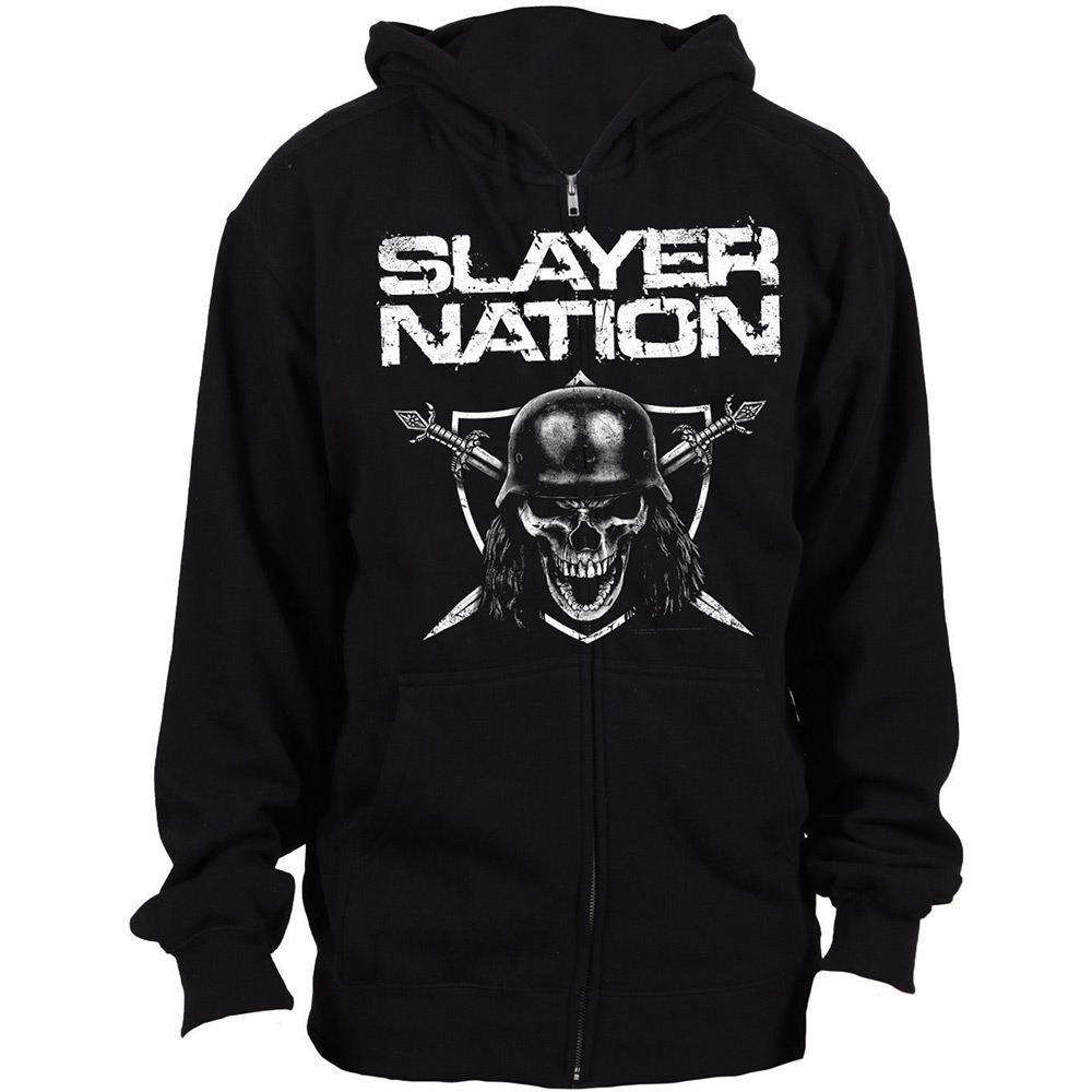 Slayer Unisex Zipped Hoodie: Slayer Nation (X-Large)