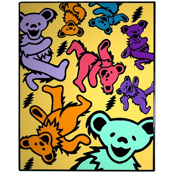 Grateful Dead stor kjøleskapsmagnet: Dancing Bears & Lightning Bolts