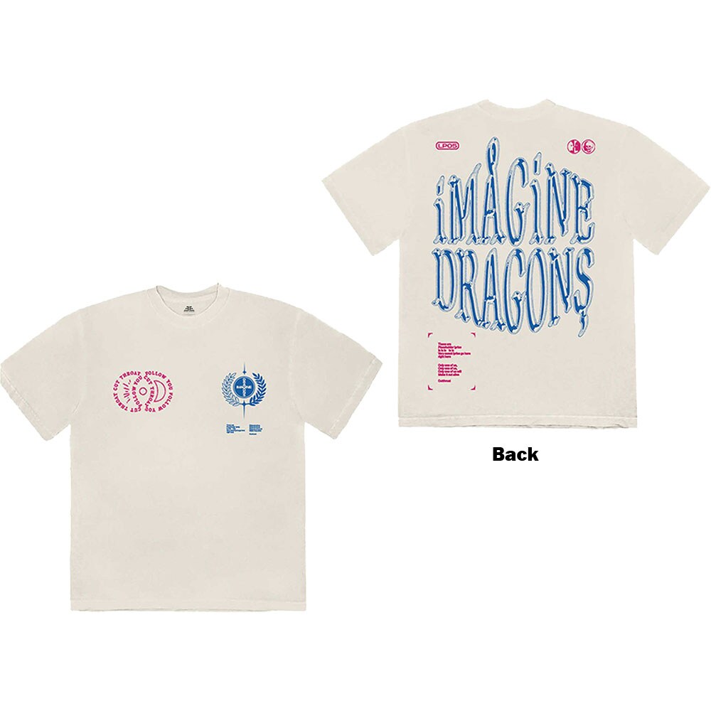 Imagine Dragons Unisex T-Shirt: Lyrics (Back Print) (Large)