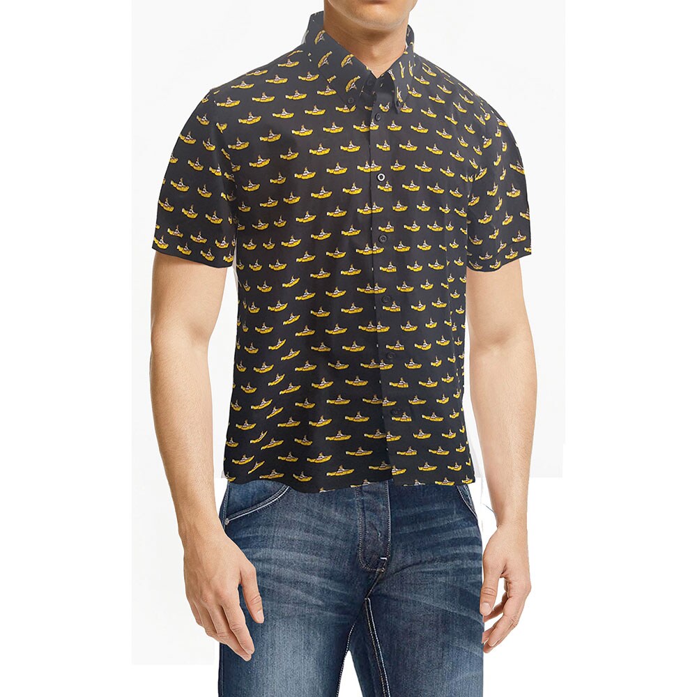 The Beatles Unisex Casual Shirt: Yellow Submarine (All Over Print) (XX-Large)