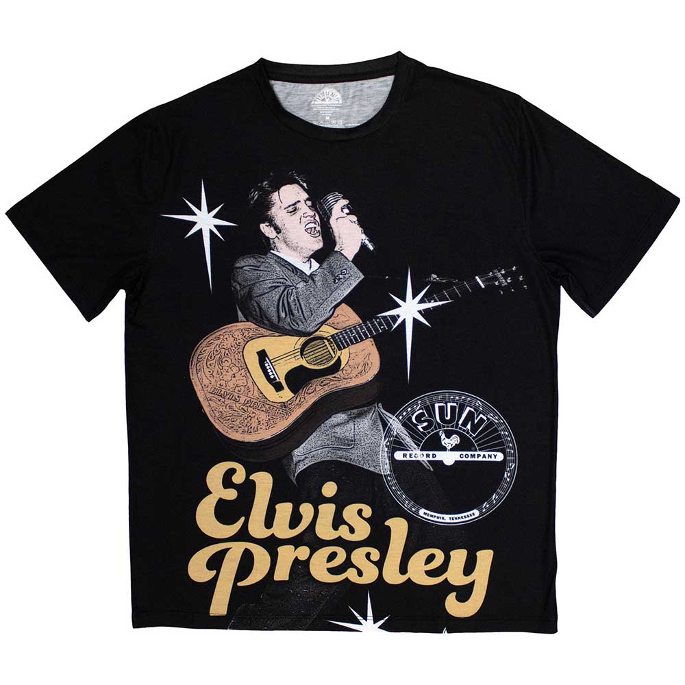 Sun Records Unisex Sublimation T-Shirt: Elvis Mic (Small)