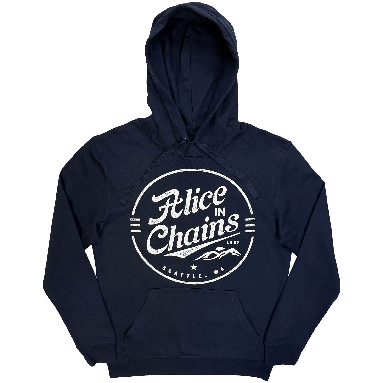 Alice In Chains unisex hoodie: Cirkelemblem (Navyblå)