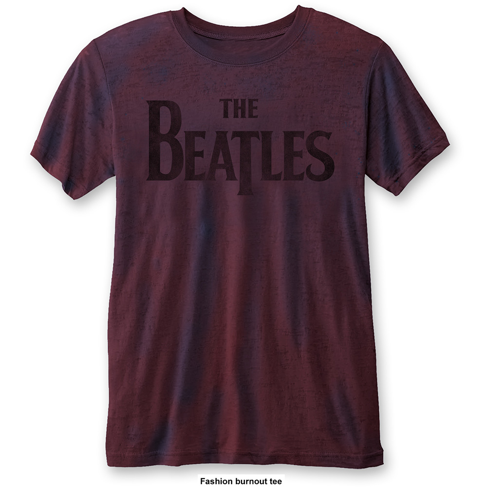 The Beatles Unisex Fashion Tee: Drop T Logo (Burn Out) (Small)