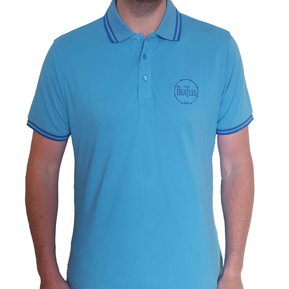 The Beatles Unisex Polo Shirt: Drum Logo (Large)