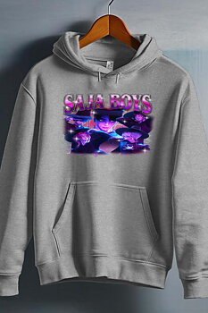 Saja Boys Kpop Demon Hunters Barn Hoodie - Demons - Grå - Unisex