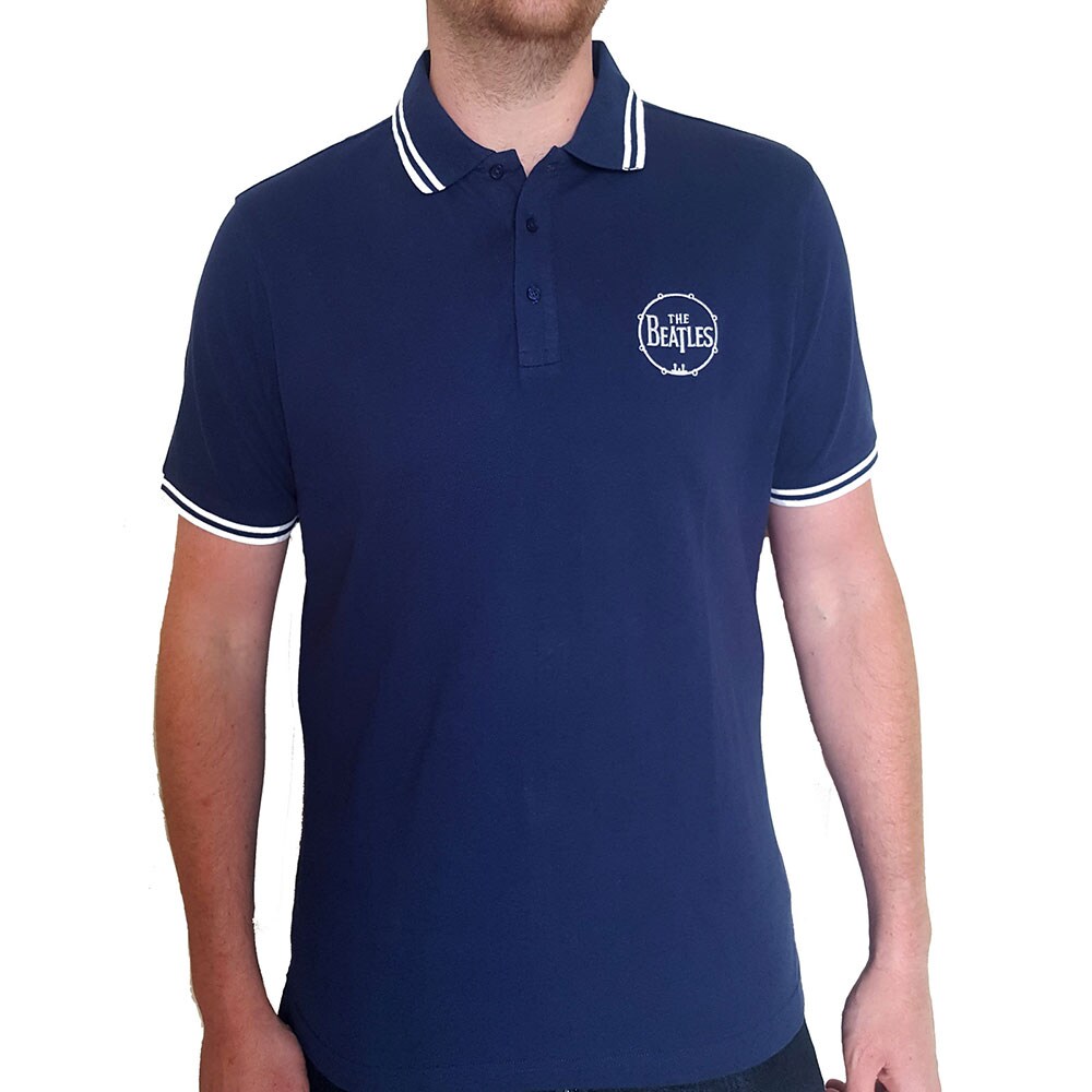 The Beatles Unisex Polo Shirt: Drum Logo (Small)