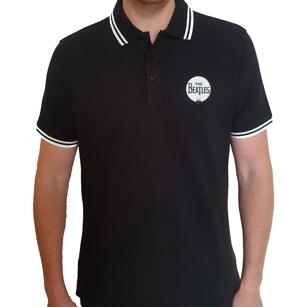 The Beatles Unisex Polo Shirt: Drum Logo (Small)