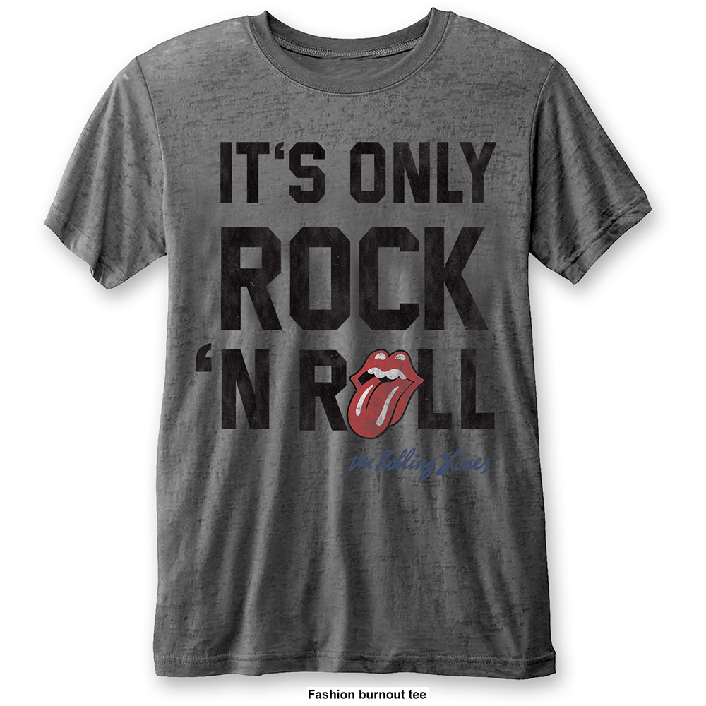 The Rolling Stones Unisex Burn Out T-Shirt: It's Only Rock n' Roll (Small)